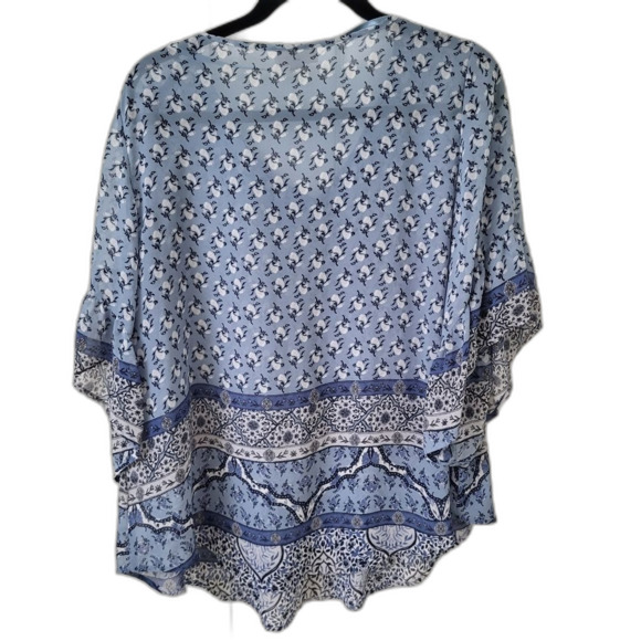 Boho Flowy Top with Ruffle Sleeves - Large - Picture 3 of 4